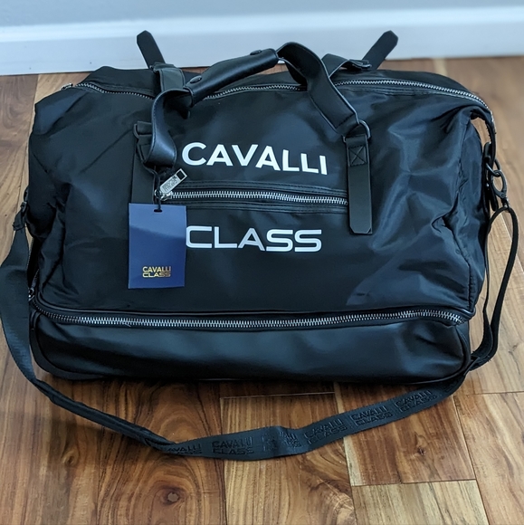 Roberto Cavalli Class Rolling Duffel - Separate shoe area Studded Bottom Nwt ❤️ - Picture 3 of 11